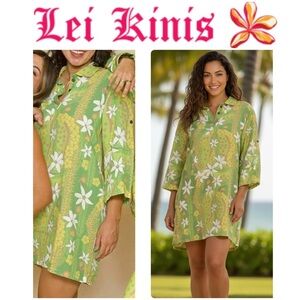 NWT Lei Kinis 🌺 Hawaii • Lush Lu’au Long Sleeve Dress • LARGE
